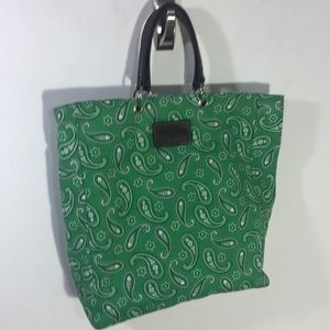 Neiman Marcus Green Paisley Tote